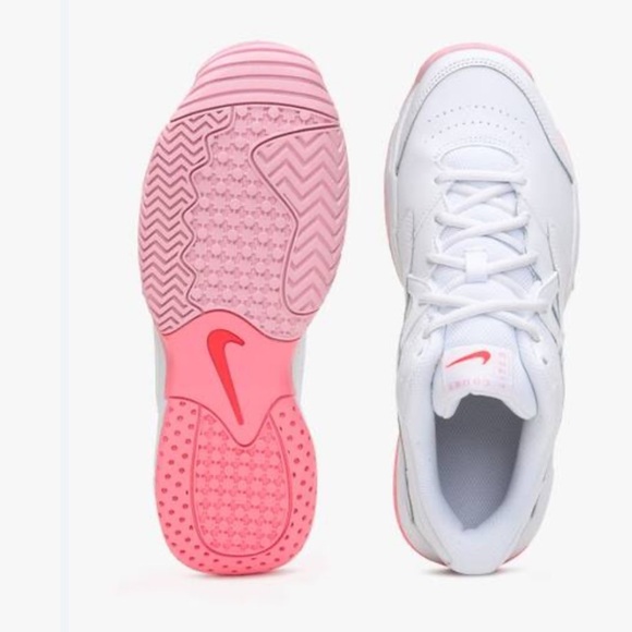 Nike Court Lite 2 White Sneakers with Pink Soles - Picture 1 of 10